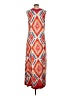 Chico's Print Orange Casual Dress Size Lg (2) - photo 2