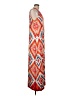 Chico's Print Orange Casual Dress Size Lg (2) - photo 4