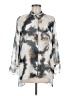 Chico's 100% Polyester Animal Print Gray Ivory 3/4 Sleeve Blouse Size Sm (0.5) - photo 1