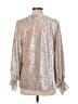Vince Camuto Metallic Silver Long Sleeve Blouse Size L - photo 2