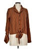 E&M Collection Stripes Orange Long Sleeve Blouse Size L - photo 1