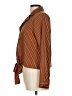 E&M Collection Stripes Orange Long Sleeve Blouse Size L - photo 5