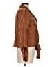 E&M Collection Stripes Orange Long Sleeve Blouse Size L - photo 4