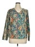 Unbranded 100% Polyester Paisley Teal Long Sleeve Blouse Size XL - photo 1