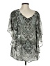 Roz & Ali Silver Gray Short Sleeve Blouse Size L (estimated) - photo 1