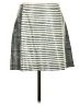 Tory Burch 100% Cotton Stripes Silver Casual Skirt Size 2 - photo 1