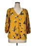 MELLODAY Yellow 3/4 Sleeve Blouse Size XL - photo 1