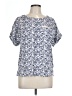 Raindrops by Papillon Blue Short Sleeve Blouse Size L - photo 1