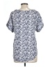Raindrops by Papillon Blue Short Sleeve Blouse Size L - photo 2