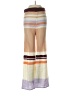 Miss Sparkling Color Block Ivory Burgundy Casual Pants Size XS - photo 1
