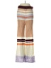 Miss Sparkling Color Block Ivory Burgundy Casual Pants Size XS - photo 2