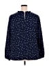 Shein Curve 100% Polyester Polka Dots Blue Long Sleeve Blouse Size 4X - photo 2
