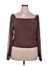 Harve Benard Brown Long Sleeve Top Size 4X - photo 1