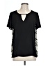 Bellatrix 100% Polyester Black Short Sleeve Blouse Size L - photo 1