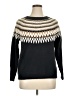 Only Chevron-herringbone Fair Isle Blue Black Pullover Sweater Size XL - photo 1
