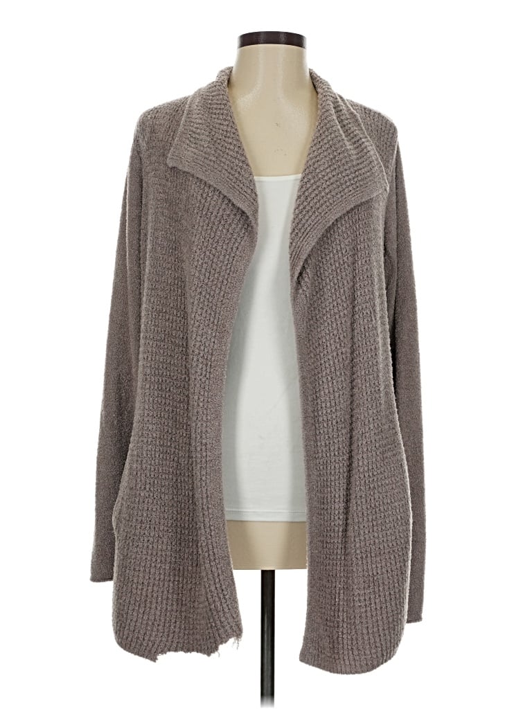 Pre-owned Barefoot Dreams Cardigan Sweater In Gray