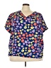 First Love 100% Polyester Hearts Blue Short Sleeve Blouse Size 3X - photo 1