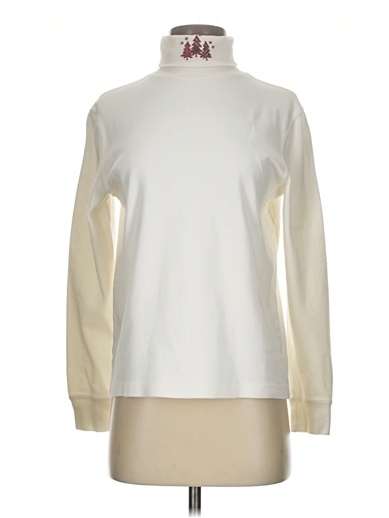 Pre-owned Croft & Barrow Turtleneck Sweater In White