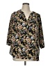 T Tahari 100% Polyester Floral Black 3/4 Sleeve Blouse Size 1X - photo 1