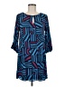 RSVP 100% Polyester Print Blue Casual Dress Size M - photo 1