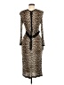 Lanvin 100% Viscose Animal Print Brown Cocktail Dress Size M - photo 2