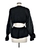 Something Navy Black Long Sleeve Blouse Size M - photo 2