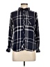 Rails 100% Rayon Plaid Blue Long Sleeve Button-Down Shirt Size L - photo 1