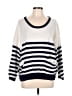 Cecico Stripes White Pullover Sweater Size L - photo 1