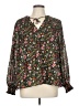 Old Navy 100% Polyester Floral Green Long Sleeve Blouse Size L - photo 1