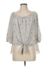 Soprano 100% Polyester Gray Brown 3/4 Sleeve Blouse Size M - photo 1