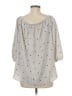 Soprano 100% Polyester Gray Brown 3/4 Sleeve Blouse Size M - photo 2