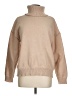 Unbranded 100% Polyester Solid Tan Ivory Turtleneck Sweater Size M - photo 1