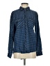 Billy T 100% Lyocell Checkered-gingham Blue Long Sleeve Button-Down Shirt Size XS - photo 1