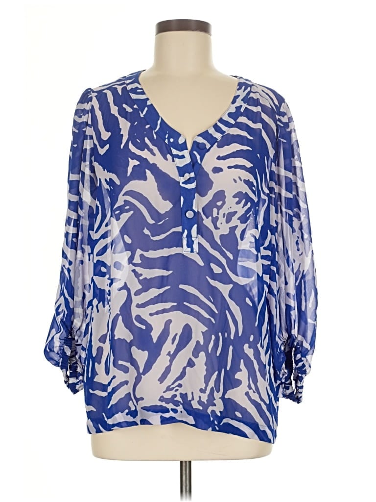 Pre-owned Sofia By Sofia Vergara 3/4 Sleeve Blouse In Blue