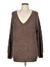 Listicle 100% Acrylic Chevron-herringbone Brown Pullover Sweater Size L - photo 1