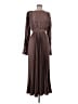 L'IDÉE Brown Purple Cocktail Dress Size 6 - photo 1