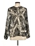 Express 100% Polyester Animal Print Silver Long Sleeve Blouse Size M - photo 1