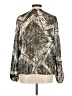 Express 100% Polyester Animal Print Silver Long Sleeve Blouse Size M - photo 2