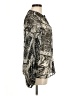 Express 100% Polyester Animal Print Silver Long Sleeve Blouse Size M - photo 4