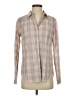 Isabella Sinclair 100% Cotton Plaid Tan Long Sleeve Button-Down Shirt Size XS - photo 1