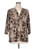 Unbranded Animal Print Brown 3/4 Sleeve Blouse Size XL (estimated) - photo 1