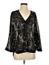 BLOUSE 100% Polyester Black 3/4 Sleeve T-Shirt Size S - photo 1