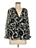 Lovestitch Floral Black Long Sleeve Blouse Size M - photo 1
