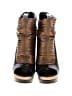 Versace Animal Print Black Gold Patent Leather Peep Toe Caged Platform Booties Size EU (IT) 39 / US 9 - photo 2