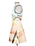 Clover Canyon Graphic Orange White Cocktail Dress Size XS - photo 5