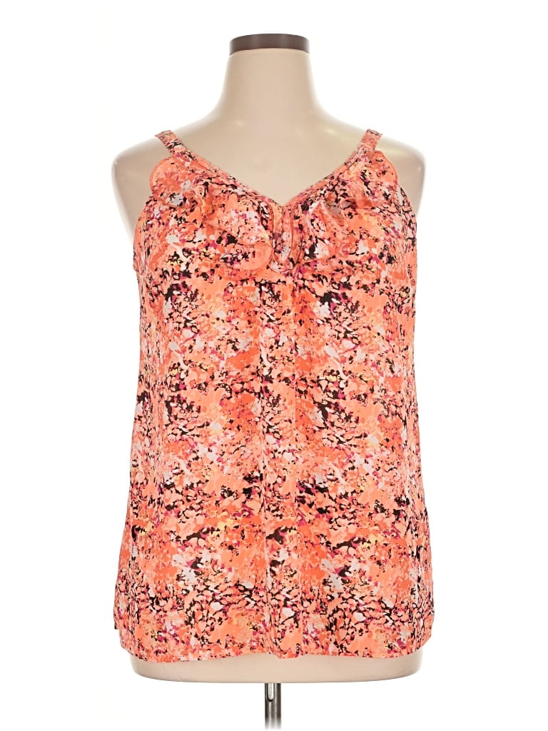 Pre-owned Avenue Sleeveless Blouse In Orange
