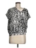 Victoria Animal Print Silver Short Sleeve Blouse Size M - photo 1
