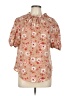Roommates 100% Polyester Floral Tan Short Sleeve Blouse Size L - photo 1