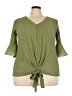 AGB 100% Polyester Green 3/4 Sleeve Blouse Size 2X - photo 1