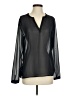 Ann Taylor Solid Black Long Sleeve Blouse Size S - photo 1